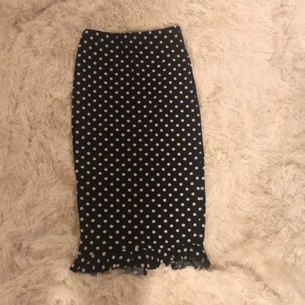 Polkadot pencil skirt